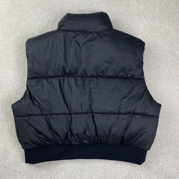 NWT Victoria's Secret Pink Crop Puffer Sleeveless Vest Black - Picture 5 of 11